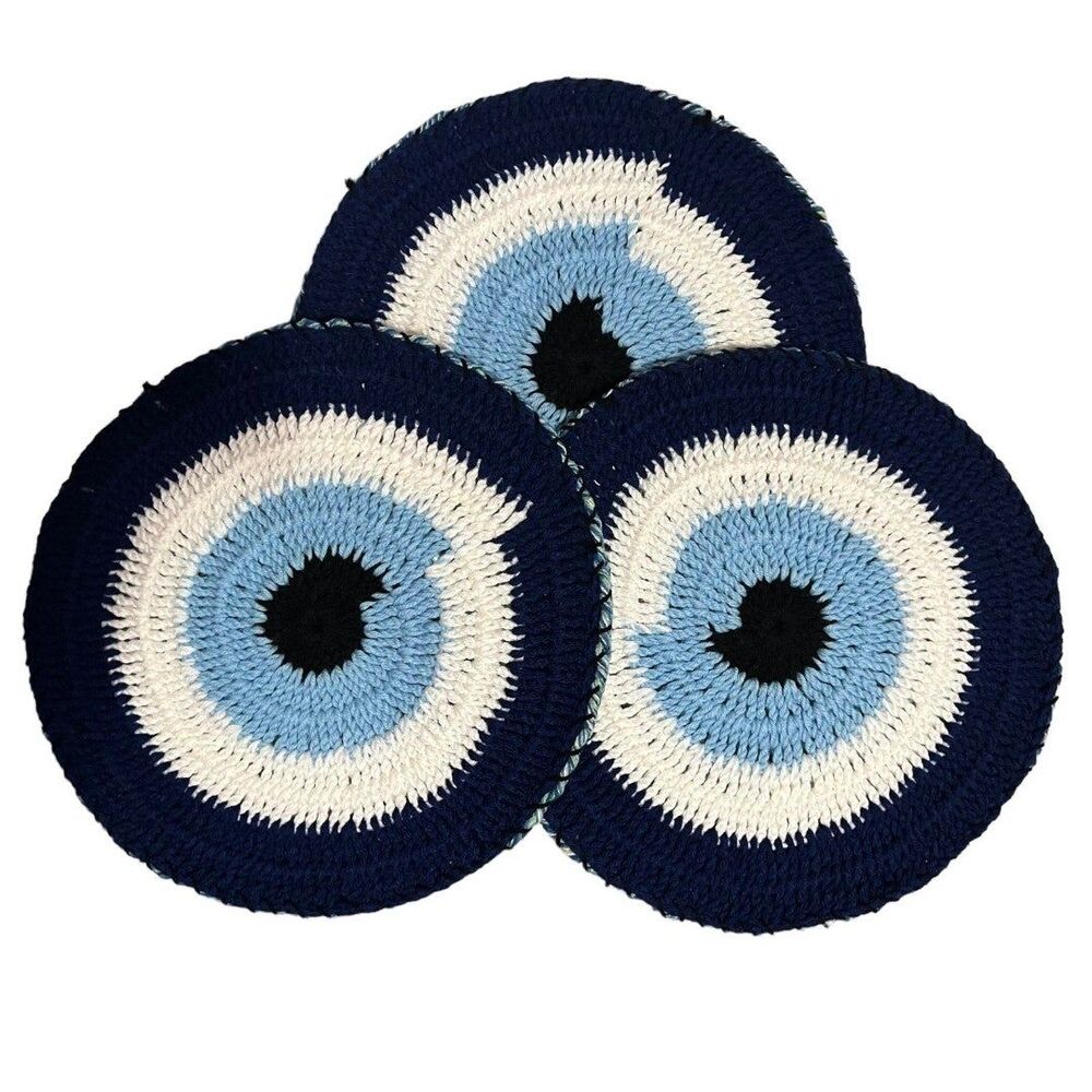 Handmade Evil Eye Placemats, set of 3